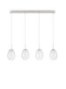 Lampa wisząca wielopunktowa LED srebrna owalna szklana minimalistyczna uniwersalna Luces Exclusivas